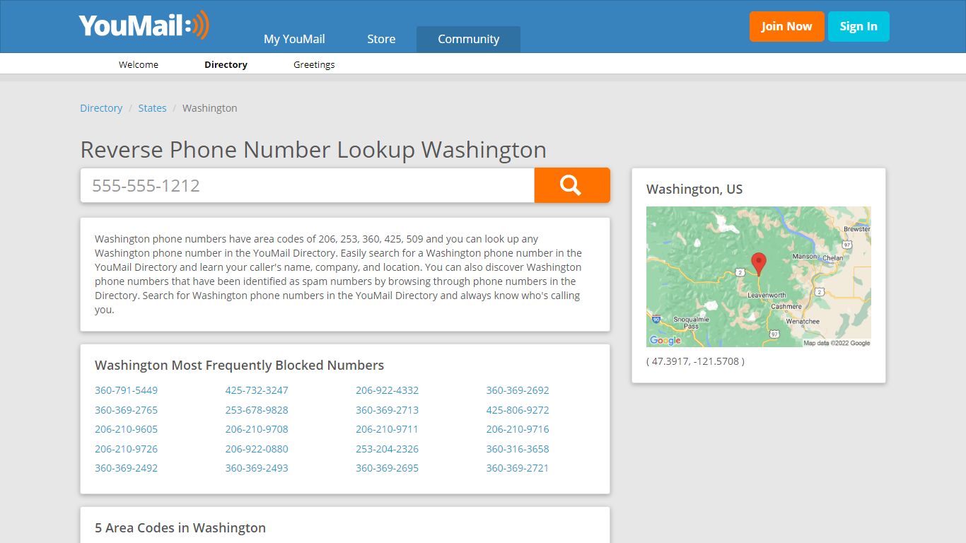 Washington Phone Numbers - Reverse Phone Number Lookup WA - YouMail