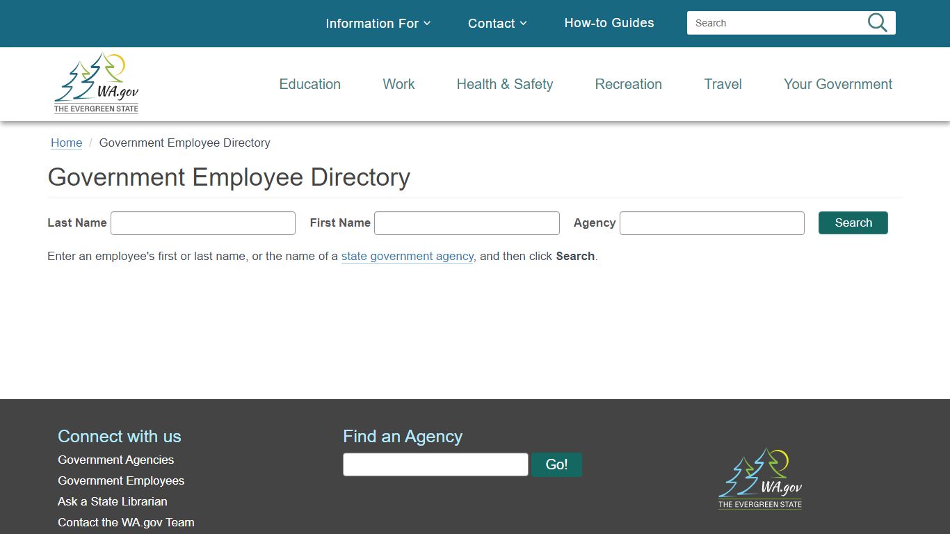 Government Employee Directory | WA.gov - Washington